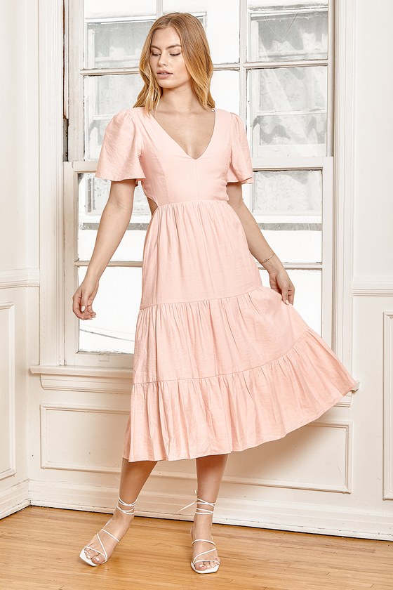 pink midi dress